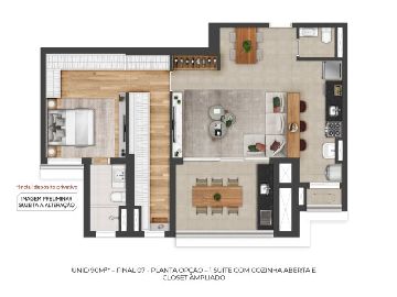 Planta 89m� com sala ampliada